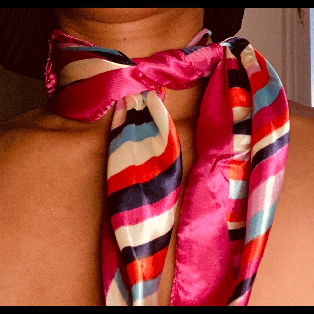 Colorful tie neck scarf